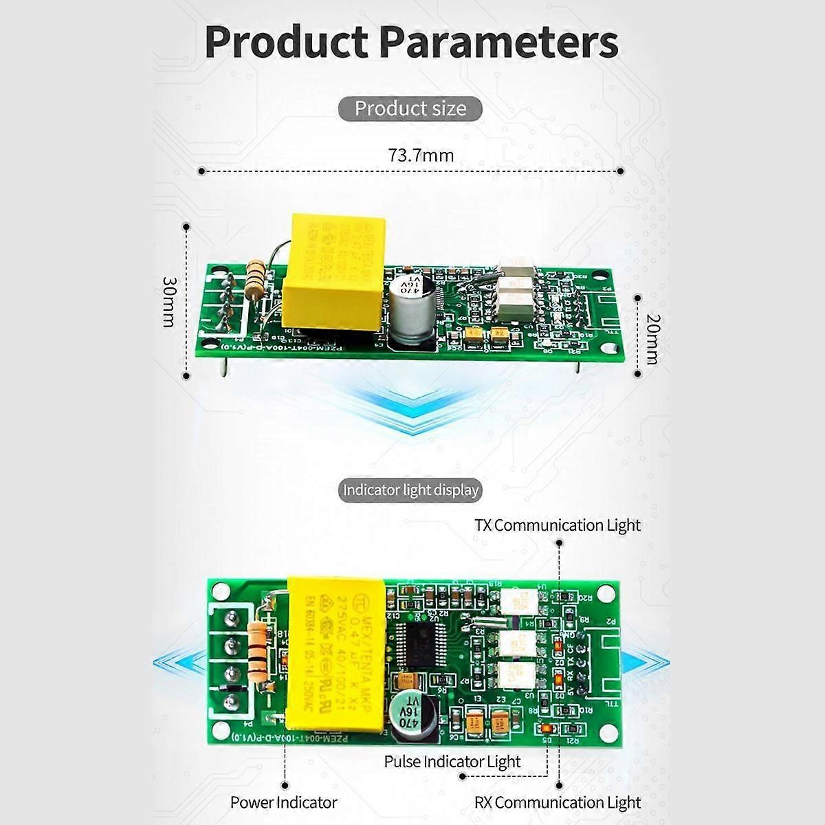 100A PZEM 004T 3.0 Version Wattmeter+Close CT Kwh Meter Volt Amp Current Test Module for TTL COM2/C