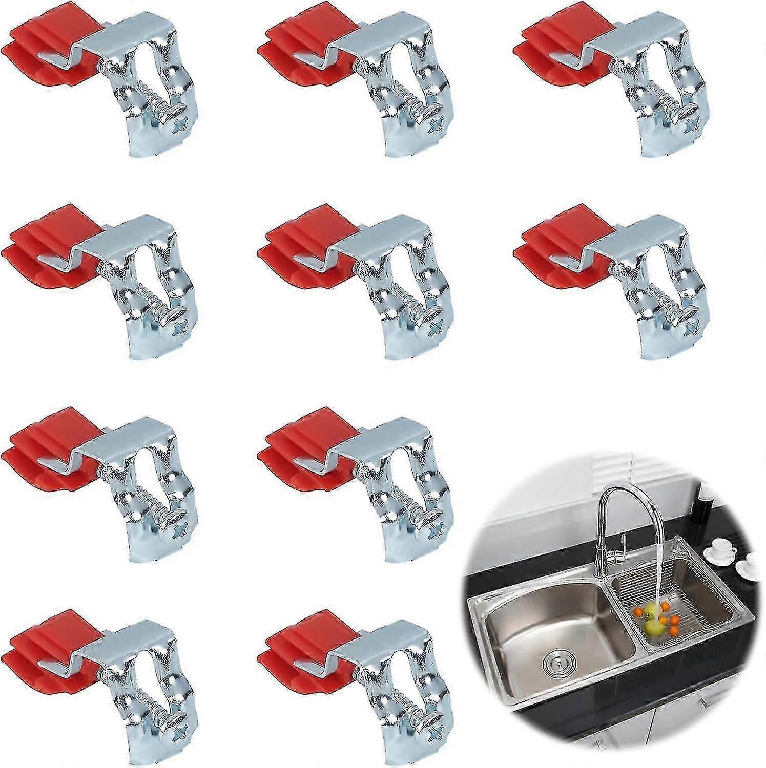 مطبخ حمام دش بالوعة كليب الفولاذ المقاوم للصدأ قابل للتعديل 10 قطع