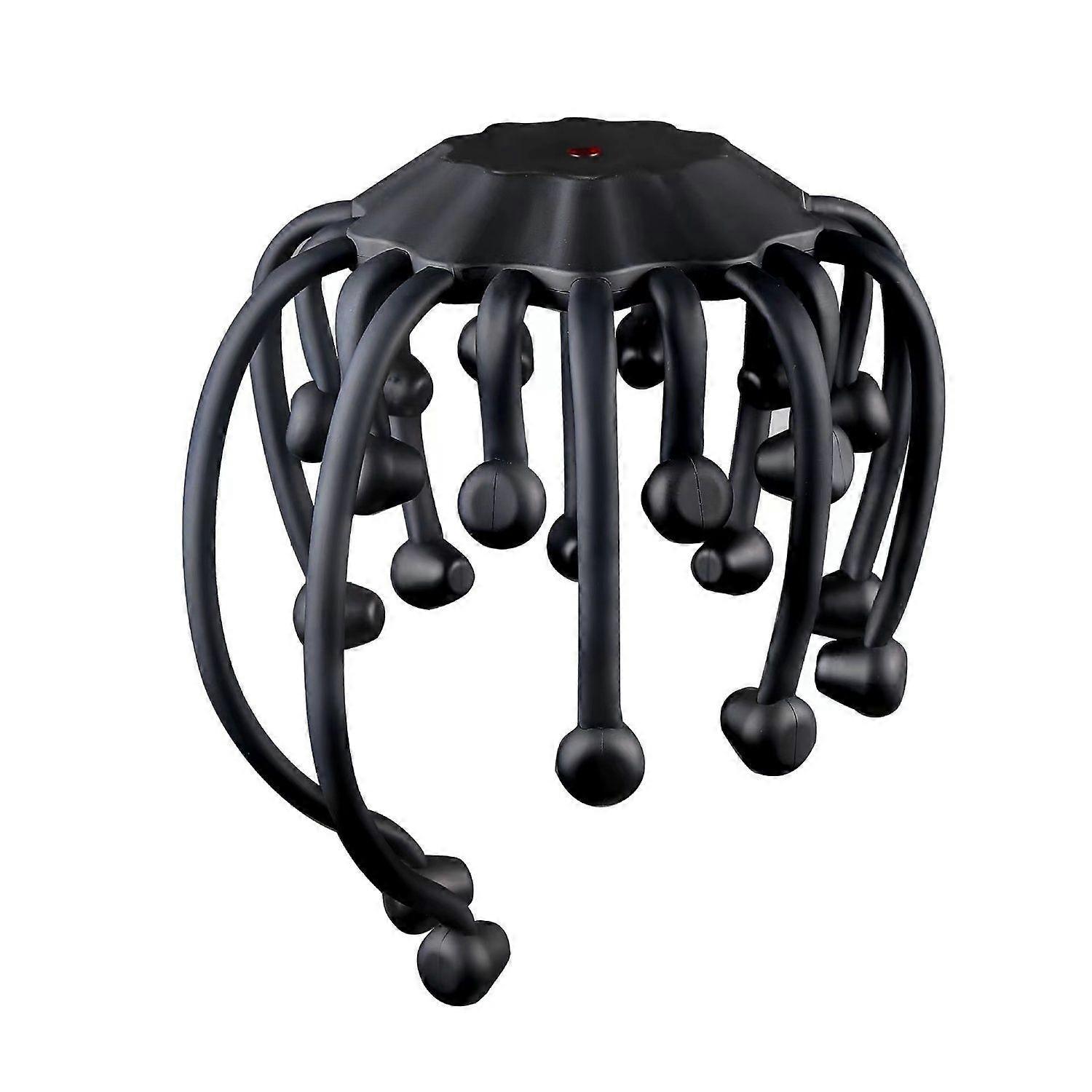 Octopus Head Massager Automatic Scalp Massager with 20 Vibrating Contact Points, 5 Modes, Bluetooth Music, Wireless Head Massager Tool(Black)