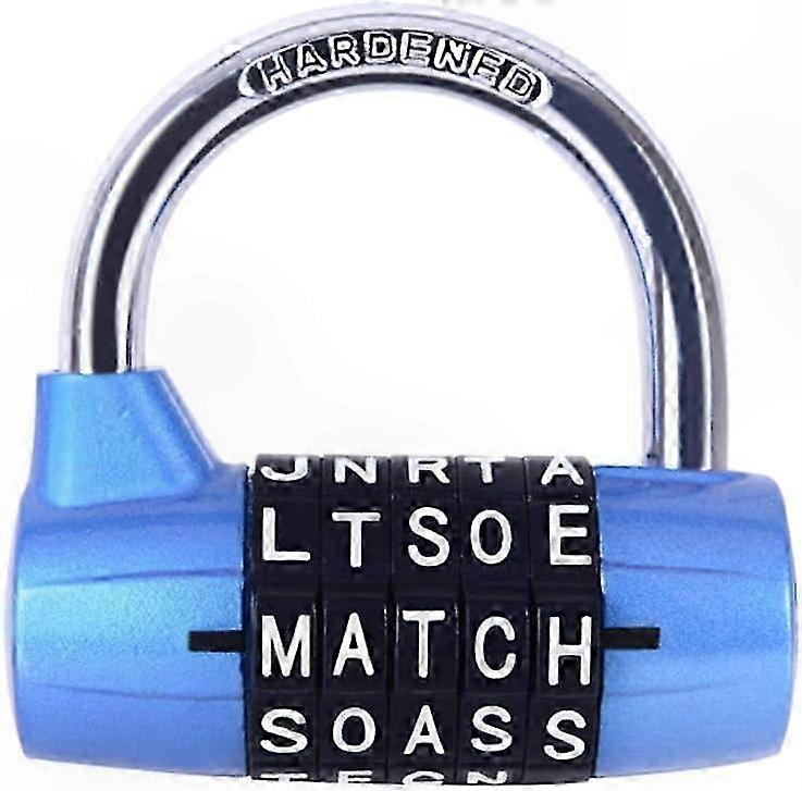 Blue Letter Combination Padlock with Directional Code and Word Lock Feature