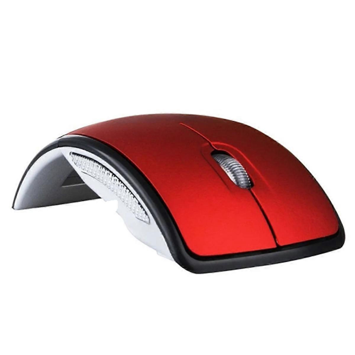 Arc 2.4G Wireless Folding Mouse Cordless Mice USB Foldable Receivers Games Computer Laptop Accessory Red
