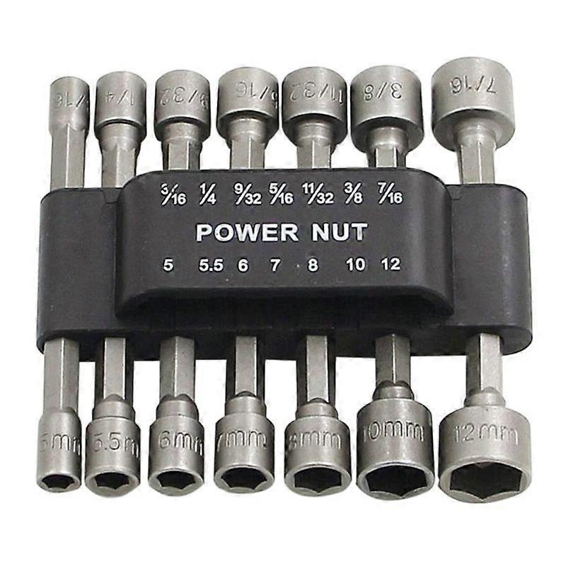 BR-Vie 14Pcs Hex Socket Wrench Adapter for Nuts, Screwdriver Insert, Bit Socket