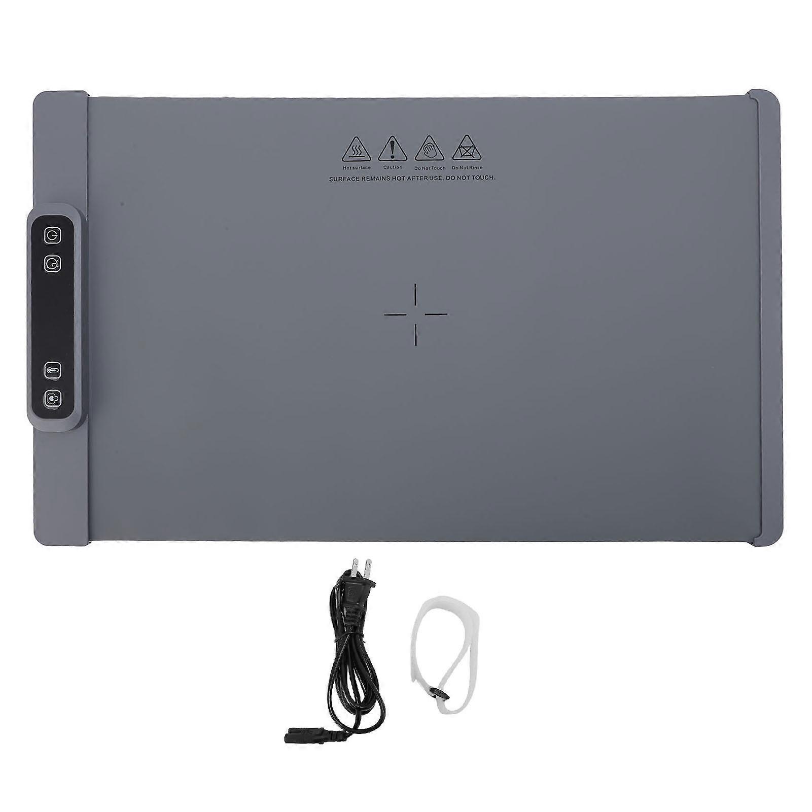 Electric Roll-Up Heating Tray, Portable Silicone Heating Tray, 3 Temperature Settings, Versatile, 60°C to 100°C, for Gatherings and Parties, Gray