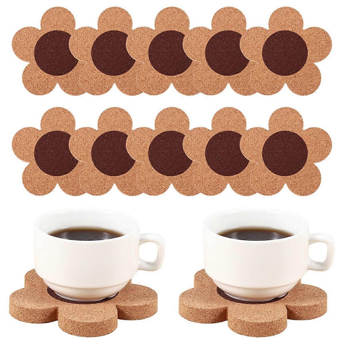 12 sztuk Flower Style Cork Coasters Set 4 cale Grube korkowe podstawki pod napoje Komora Flower Shape Absorbent Coasters