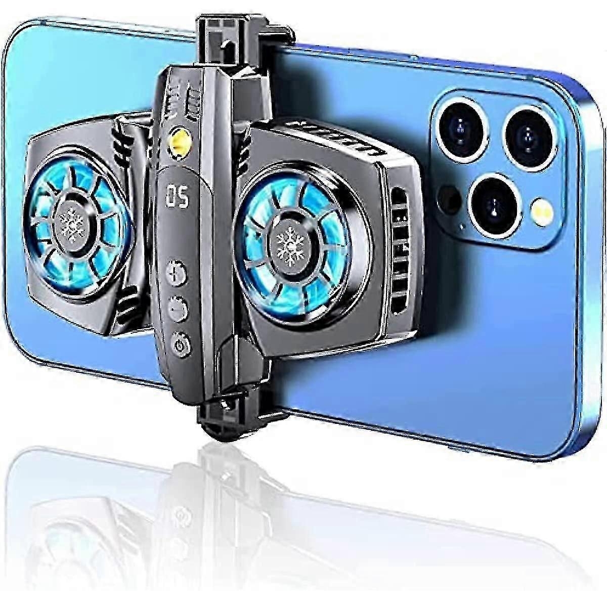 Matkapuhelimen jäähdytin, puolijohdepuhelimen jäähdytystuuletin, jossa lämpötilanäyttö ja säätö, matkapuhelimen jäähdytin, jossa on kaksi jäähdytyssirua pelaamiseen