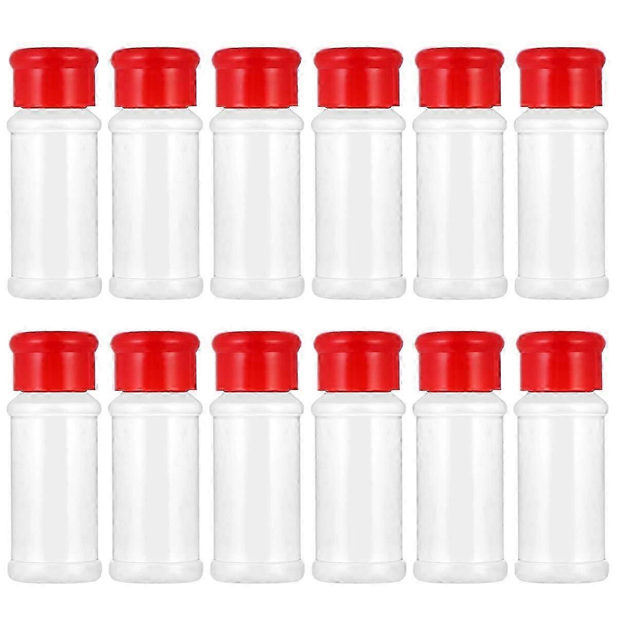 Plastic Spice Jar 12Pcs Salt Pepper Shakers Seasoning Jar Barbecue Condiment Jar Bottles Cruet Container