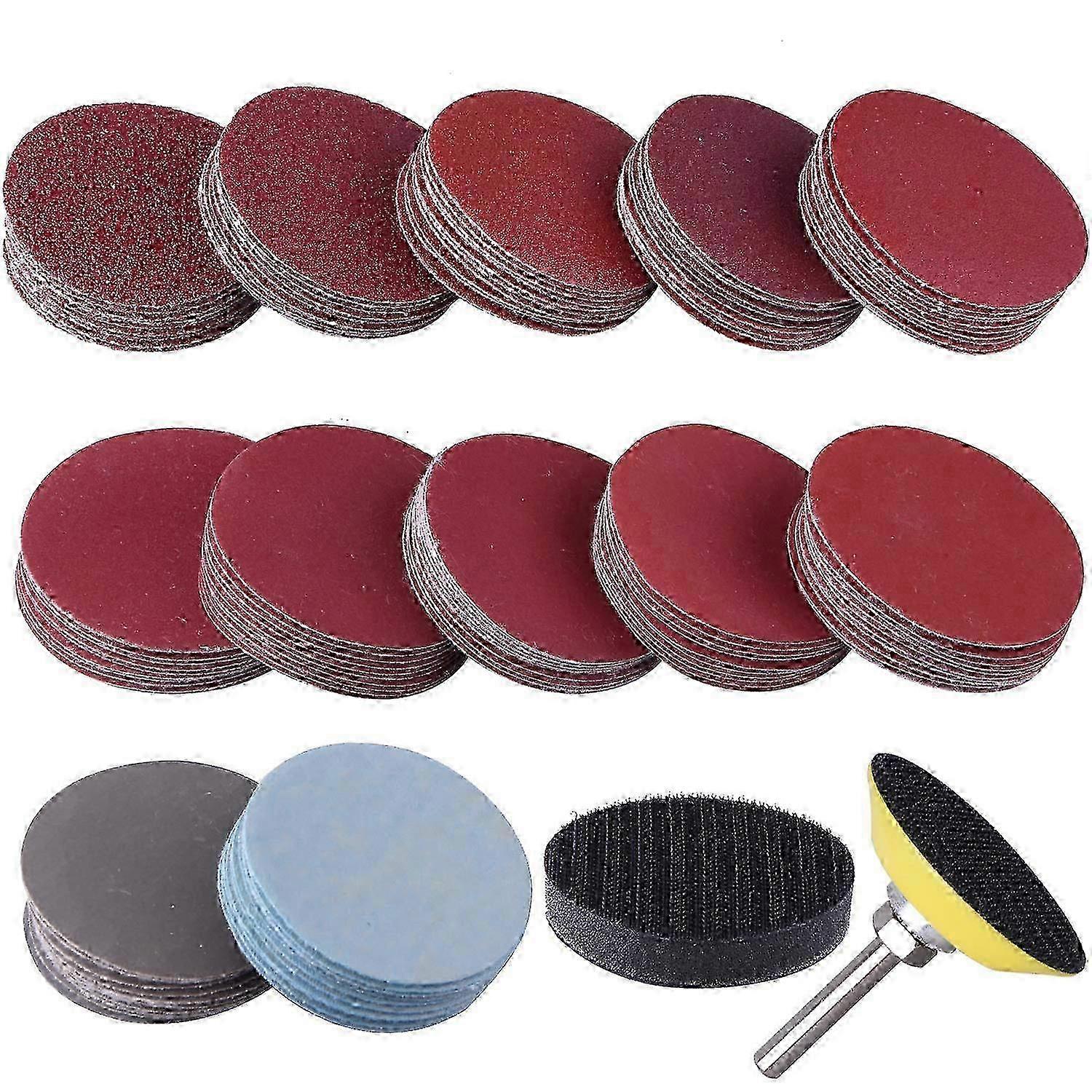 Assorted Sanding Discs, 120 Pieces, Grit Range 60-3000 for Polishing and Surface Finishing Tasks