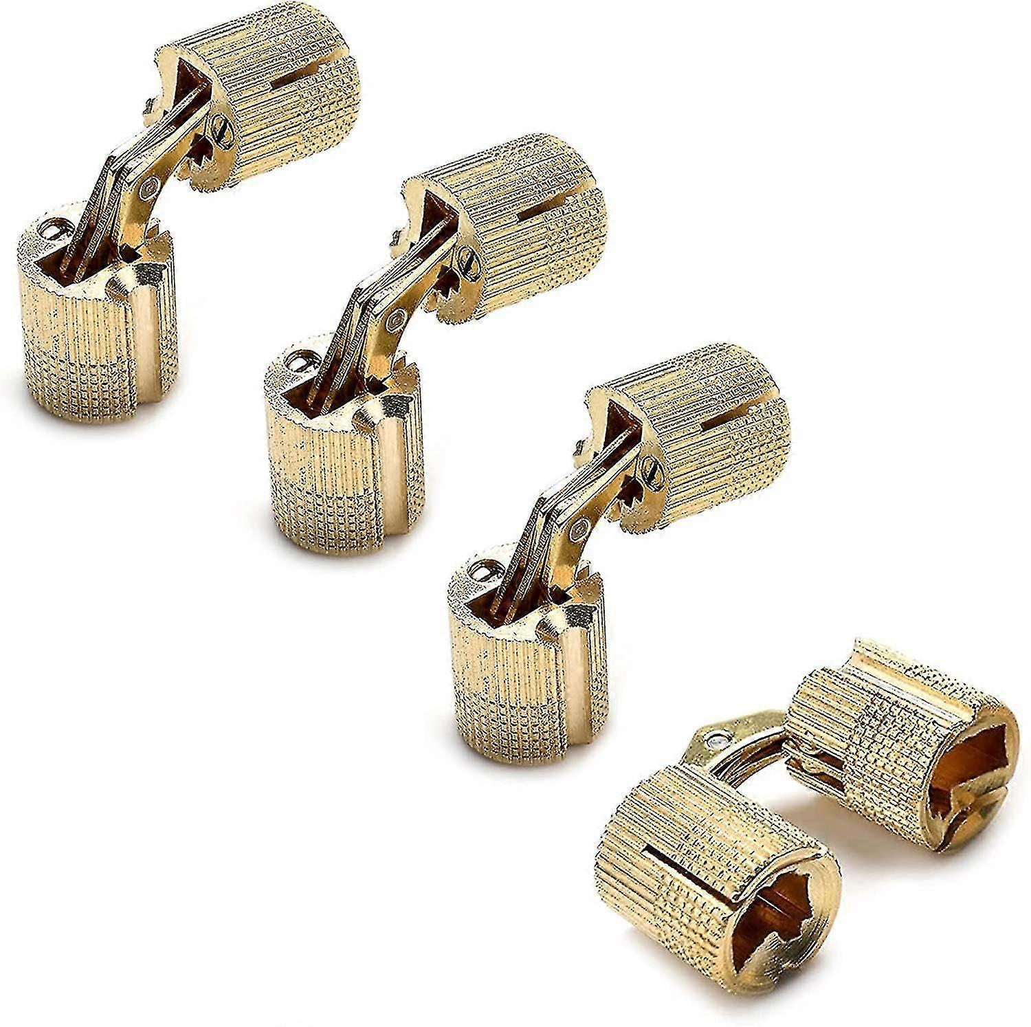 4pcs μεντεσές κιβωτίων, κύλινδρος, ορείχαλκος κρυμμένος κρυμμένος μεντεσές αόρατος μεντεσές βαρελιών (μέγεθος: 10mm)