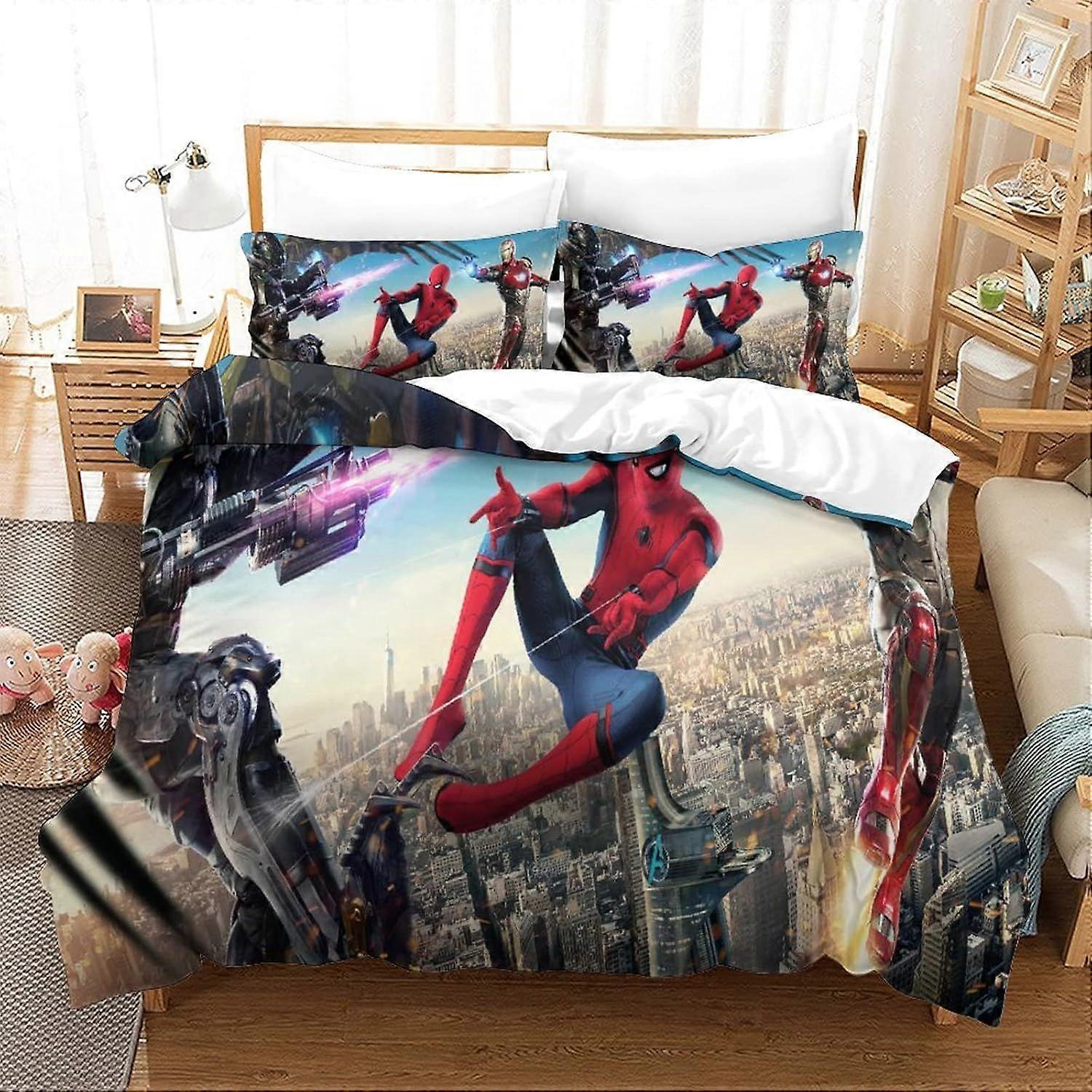 PIN1275 Duvet Cover Set Iron Man Bedding Set Movie Poster Bedspread Microfiber Bedding Cover Comforter Double200x200cm