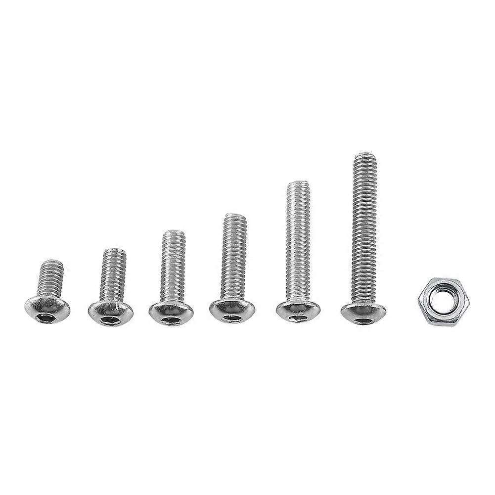 M3 A2 Stainless Steel Hex Socket Cap Screws and Hex Nuts (Round Head) Assortment