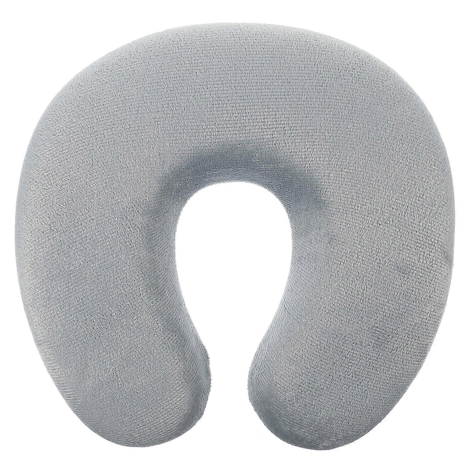 Neck Cushion Memory Pillow U-Shaped for Neck Support Travel Pillow Light Grey