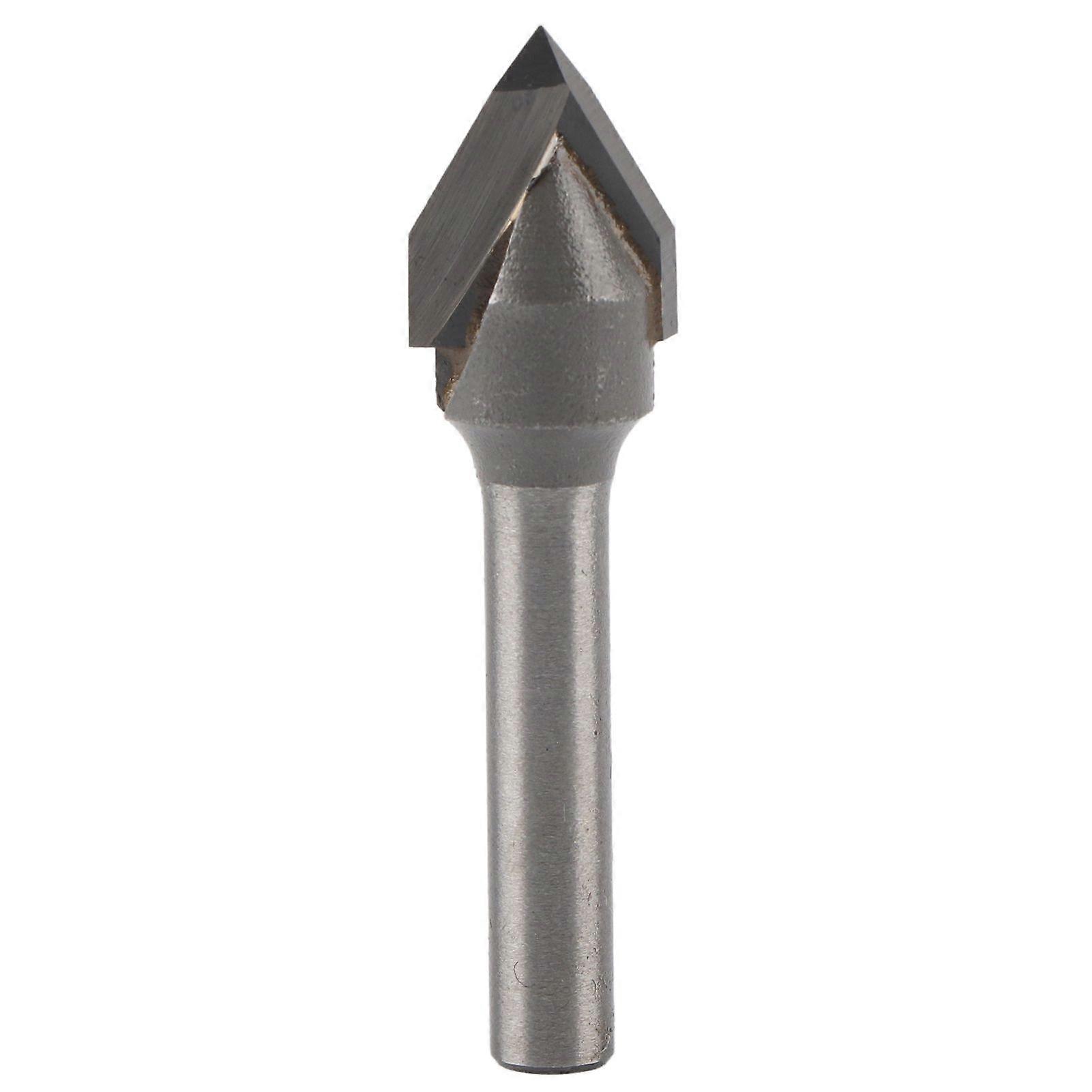 Router Bit 60 Degrees V Type 45# Carbon Steel 6mm Shank with Alloy Head Woodworking Tool(60 Degrees V Type 6X1/2 )