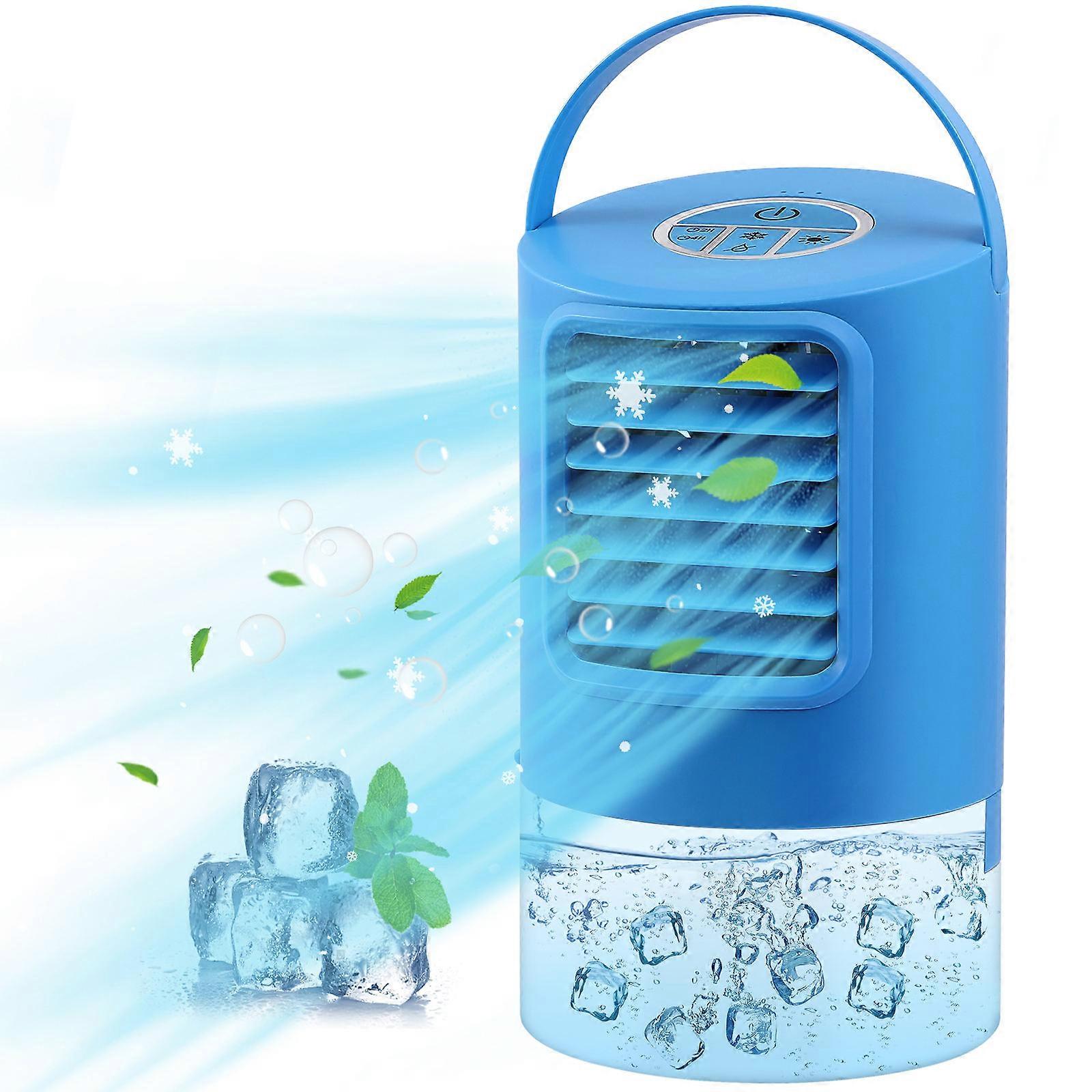 Sky-Blue Air Conditioning Fan for Cooling Use with Plug