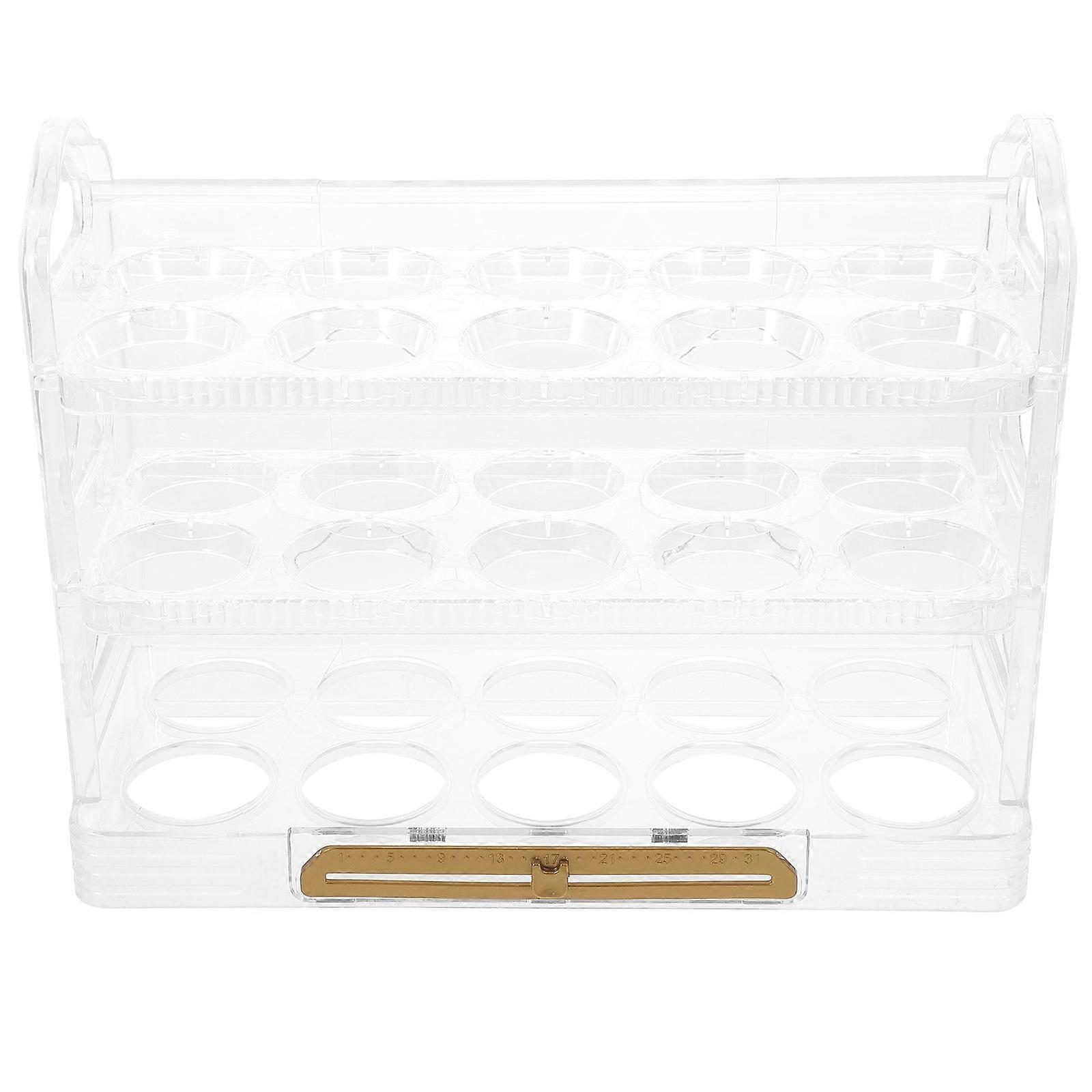 White 3-Layer Egg Container Egg Holder for Storage 2Pcs Refrigerator Organizer