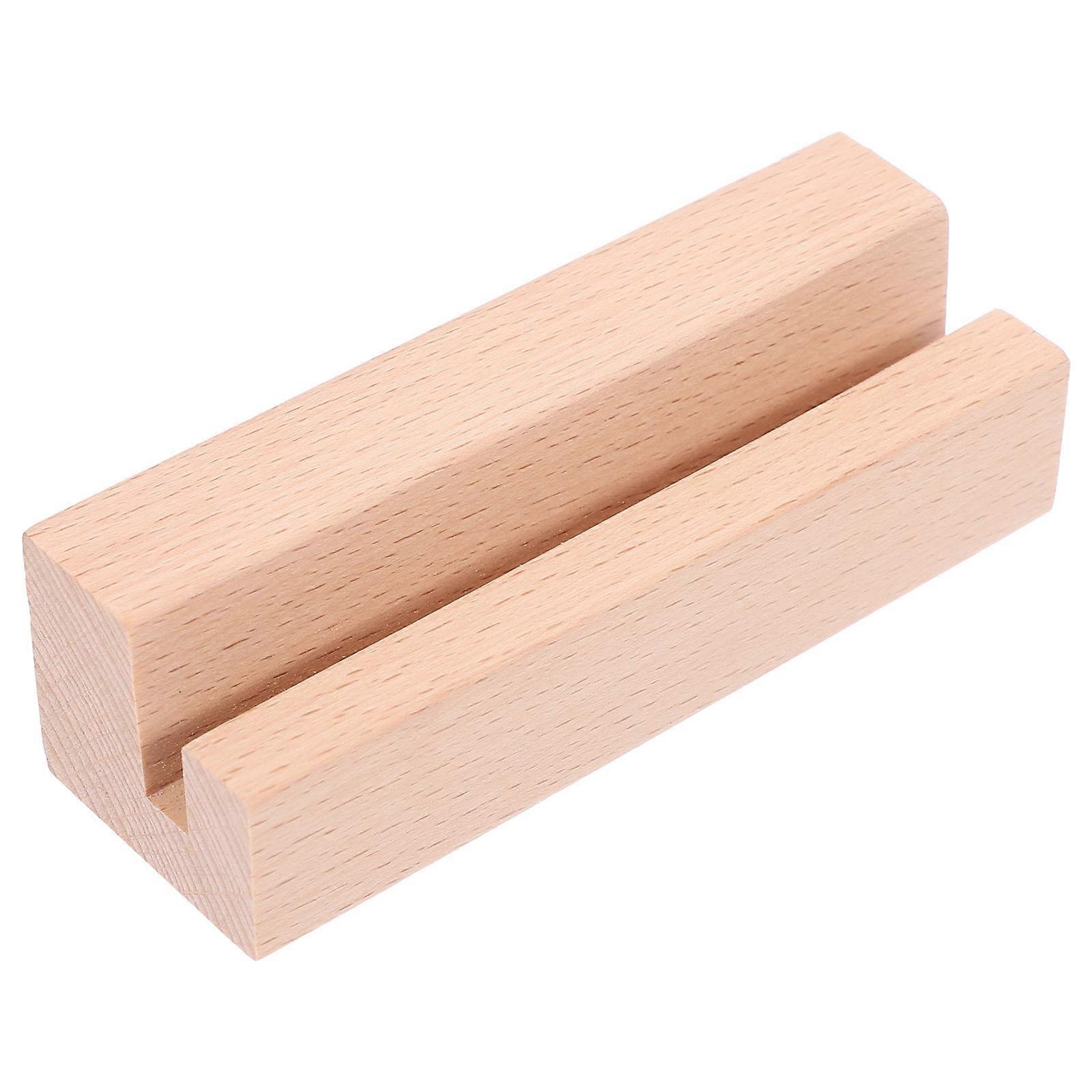 Desk Calendar Stand Wooden Base for Displaying 5Pcs Memo Card Clips