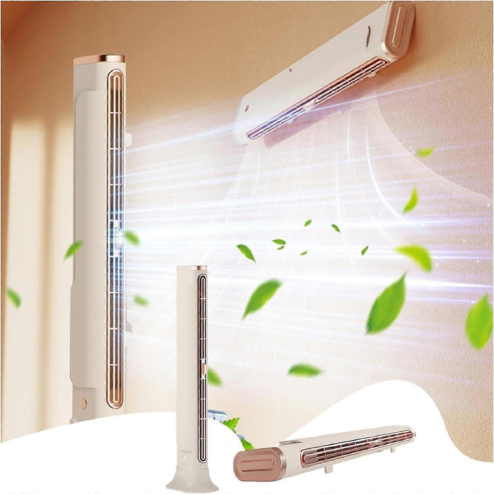 VISALY Bladeless Wall Hanging & Desktop Fan, Quiet Tower Fan with Adjustable Wind, Electric Control for Home Bedroom