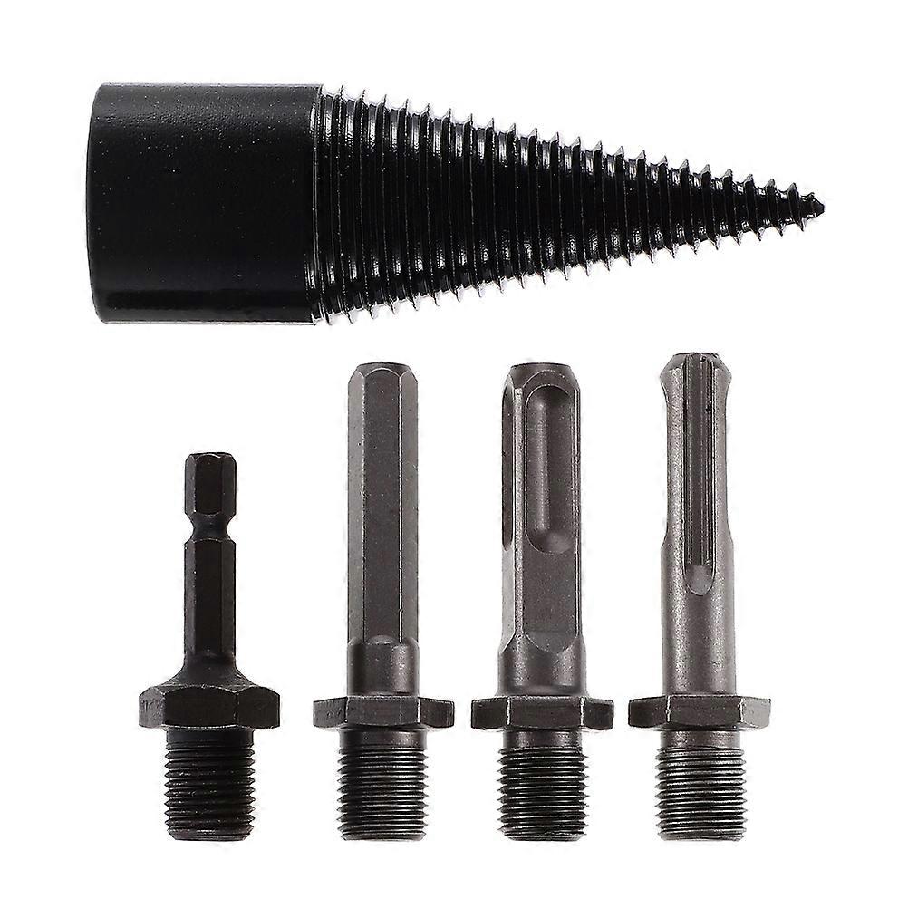 Wood Splitting Drill Bit Kit for Splitting Firewood with 5Pcs Black Bits