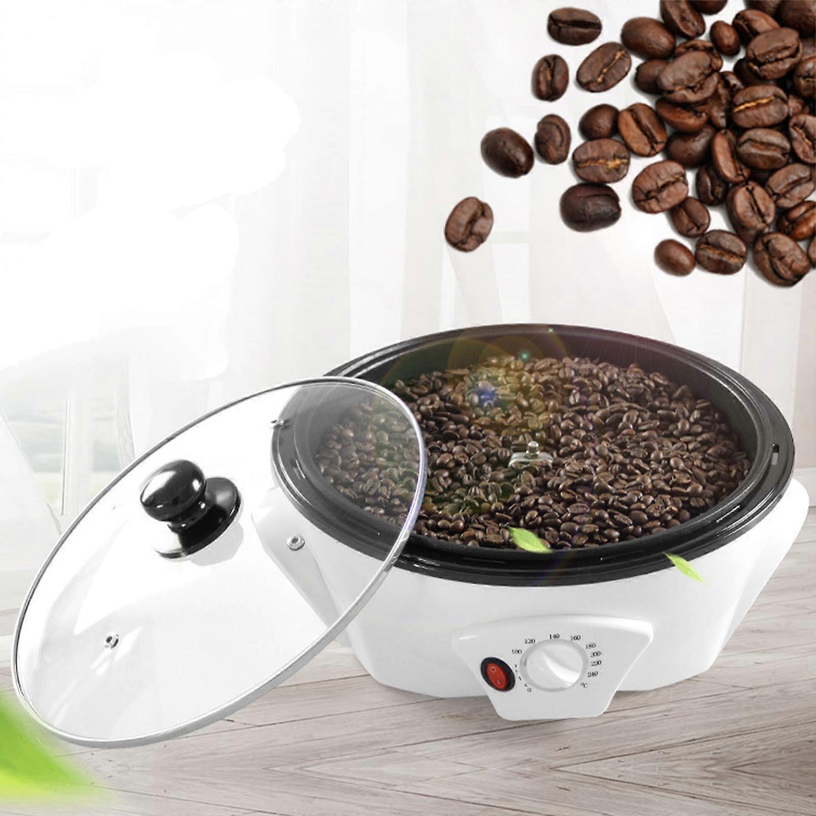 Coffee Roaster 800g Capacity Electric Bean Roaster 0240C Temperature 1200W Transparent Window White For Cafe Restaurant