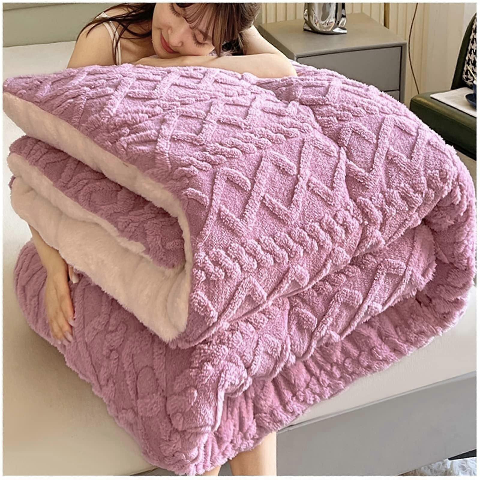 Cashmere Fabric Quilt Lamb Velvet Duvet Plush Comforter 150x200cm 3kg Hypoallergenic Wool Model F