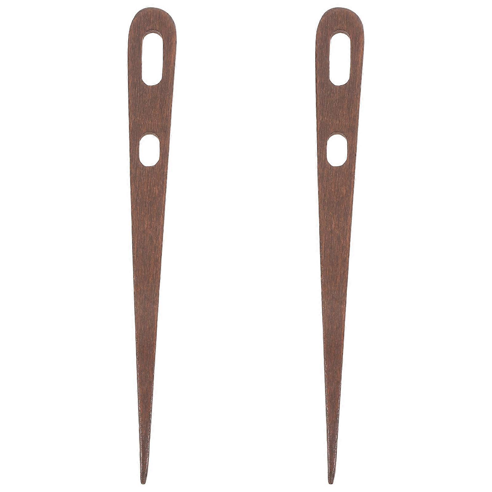 Elegant Wooden Handcraft Supplies With Large Eye Design Knitting Needles For Crafters Professionals And Beginners 2 Pairs