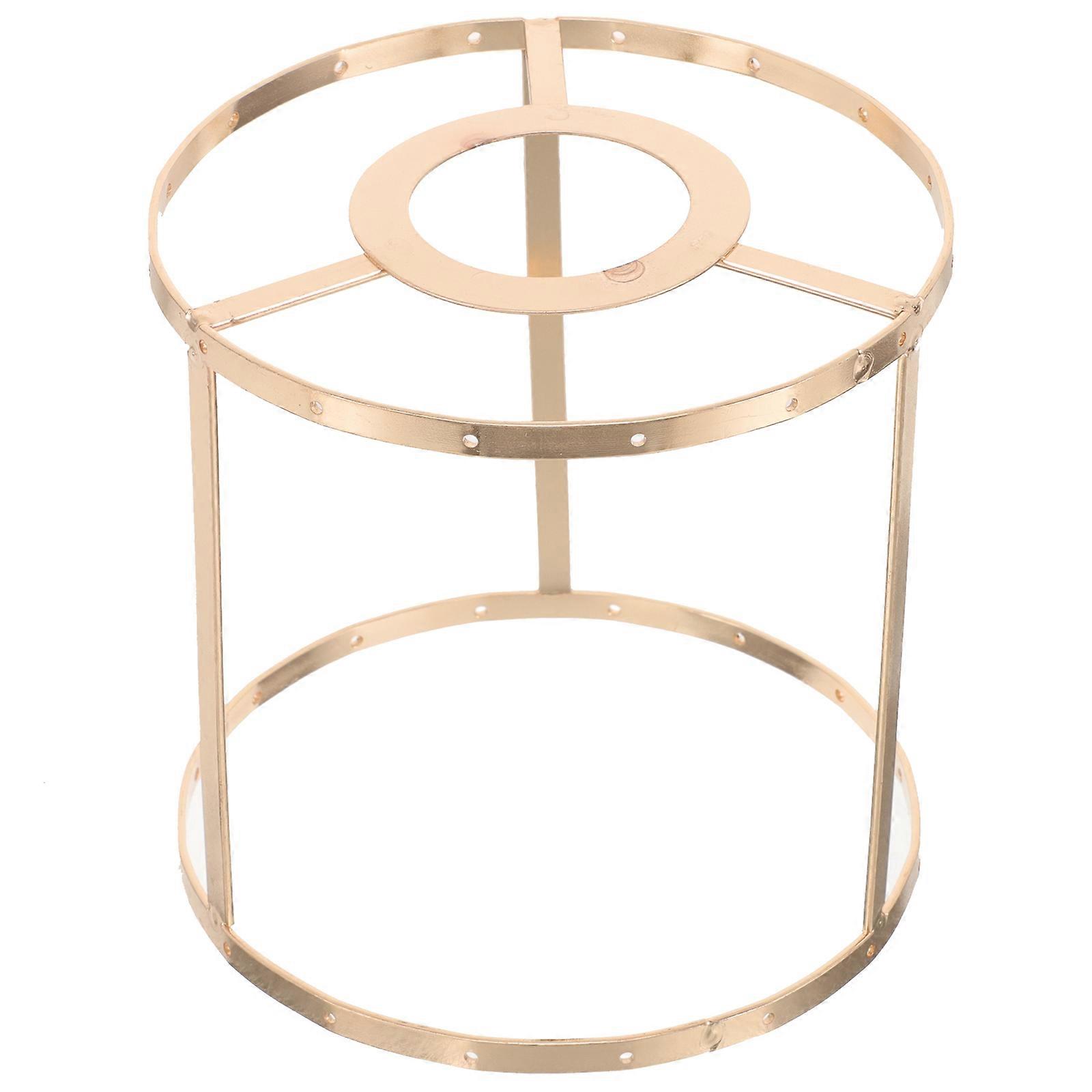 Cylindrical Metal Table Lampshade Frame Perfect For Home Decoration DIY Projects In Golden Color 2Pcs
