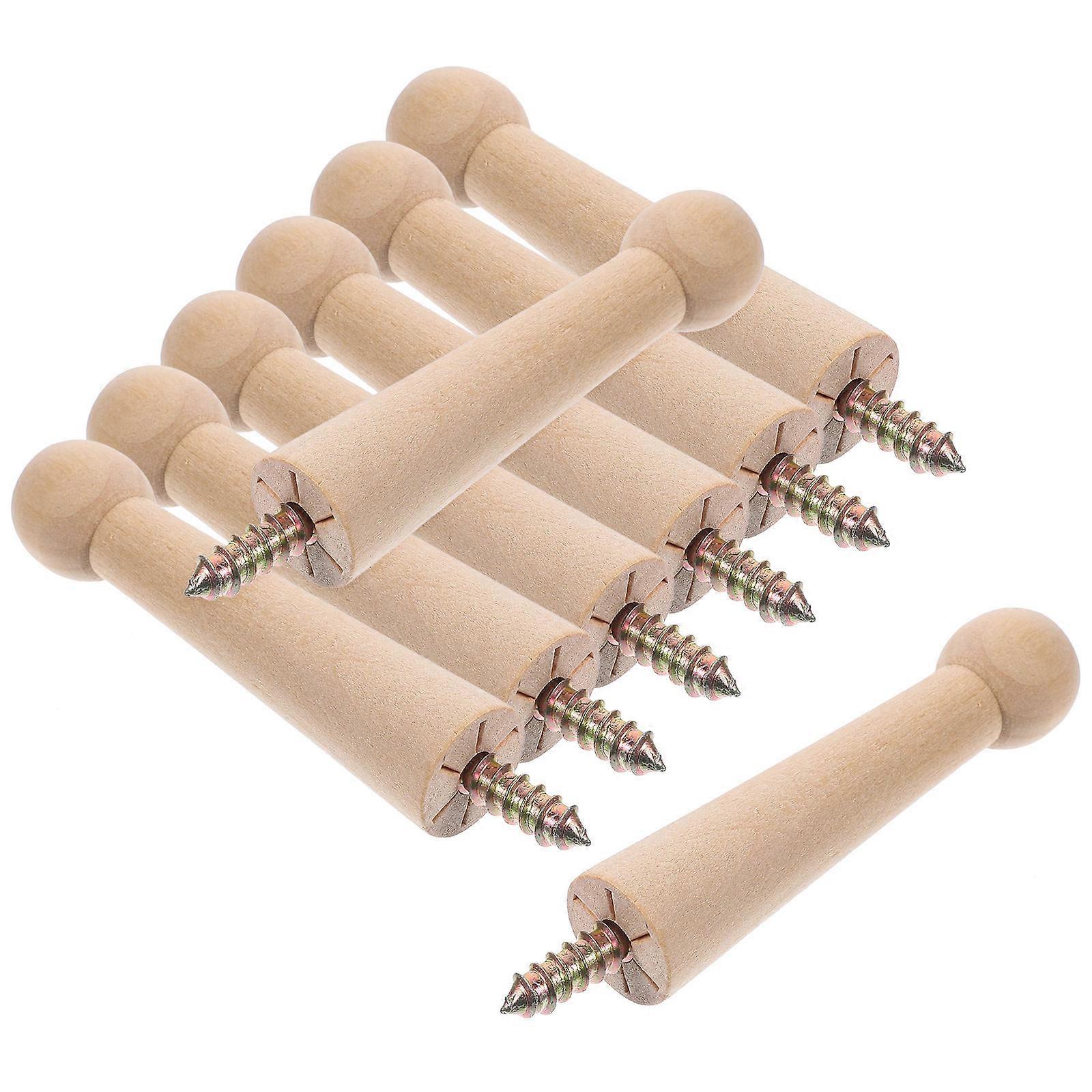 Light Brown Wooden Hooks for Wall Coat Hanging 24Pcs Clothes and Hat Hooks