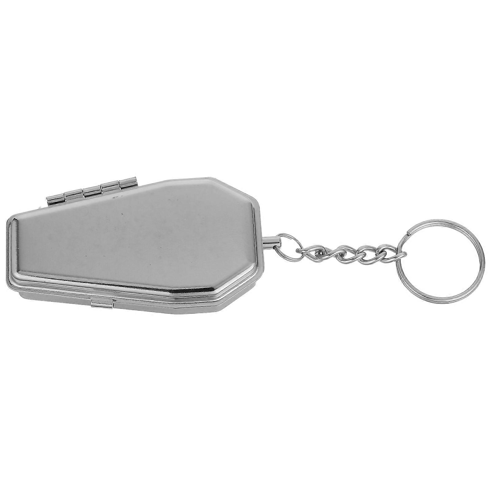 Metal Ashtray Coffin Shaped Keychain for Decorative Use 4Pcs