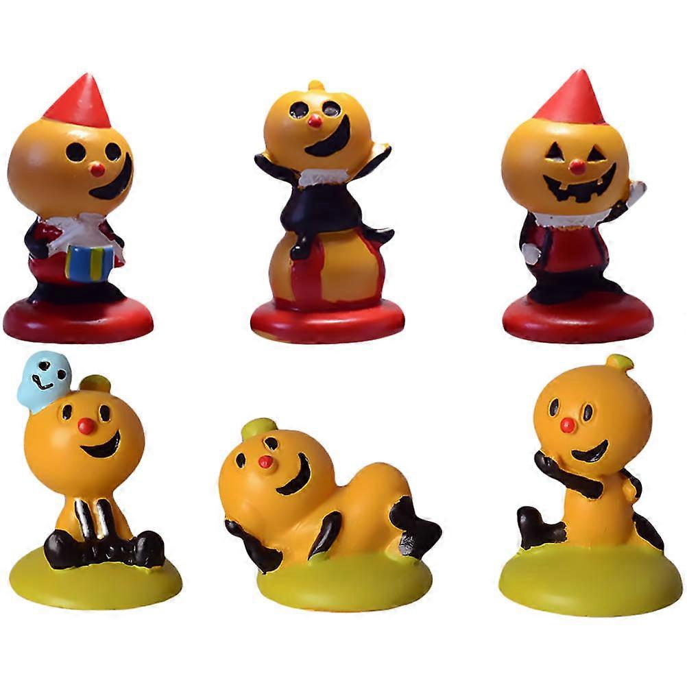 Micro Ornaments for Home Ghost Clown Resin Doll Ornaments 6Pcs Collection
