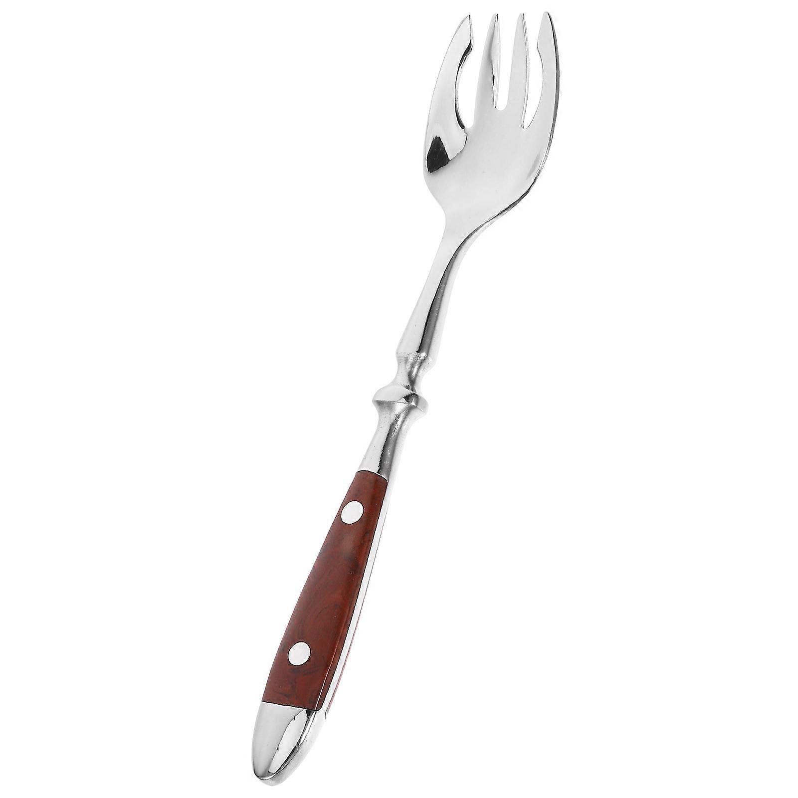 Dessert Fork Multi-Function for Household Use 2Pcs Wood Handle Fork