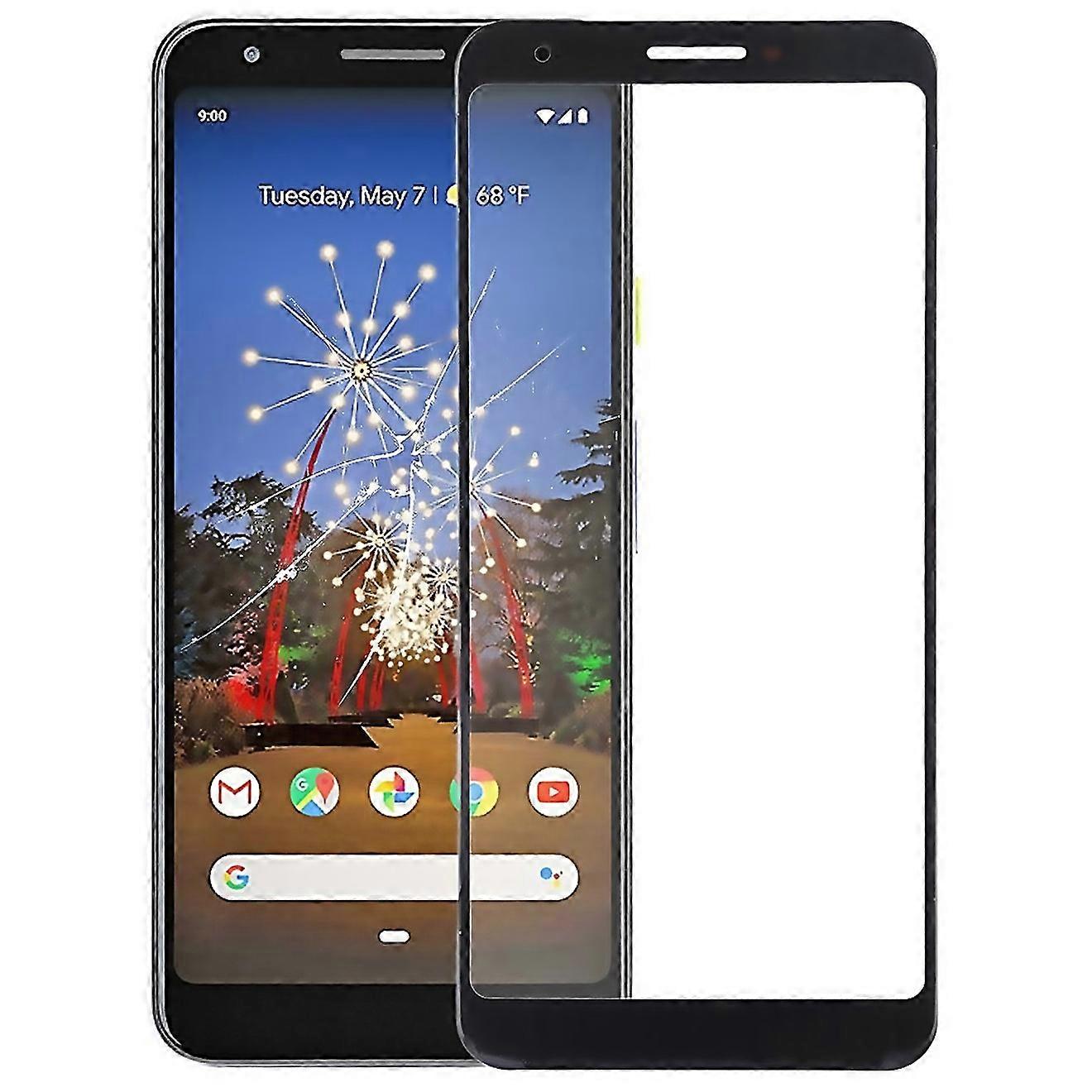 For New Front Screen Outer Glass Lens For Google Pixel 3ablack