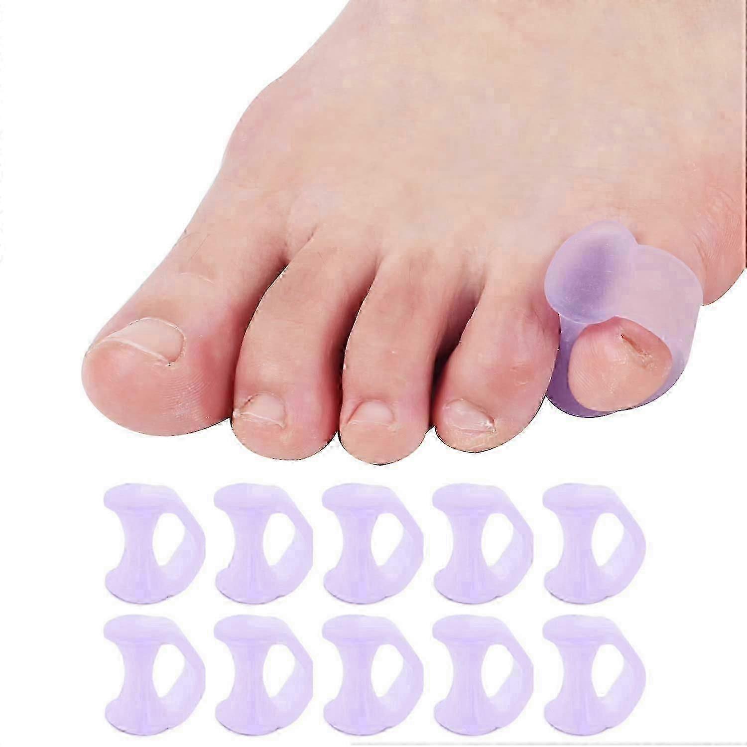 10Pcs Pinky Toe Splint,Gel Toe Separators,Little Toe Straightener Hammer Toe for Men Women Walking,Running,Overlapping,Bunion Corrector and Bunion Rel