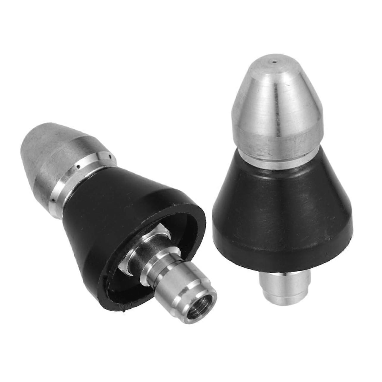 2pcs Stainless Steel Pressure Sewer Cleaning Nozzle For Pressure Washer Hose Attachment Adjustable Spray Modes