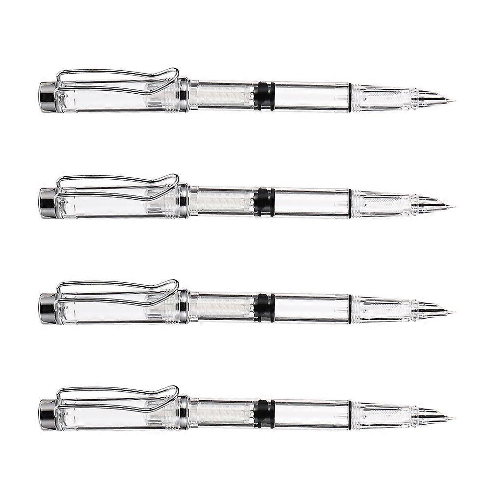 Transparent Ink Pen Fountain Pen for Writing Use 8Pcs Pack