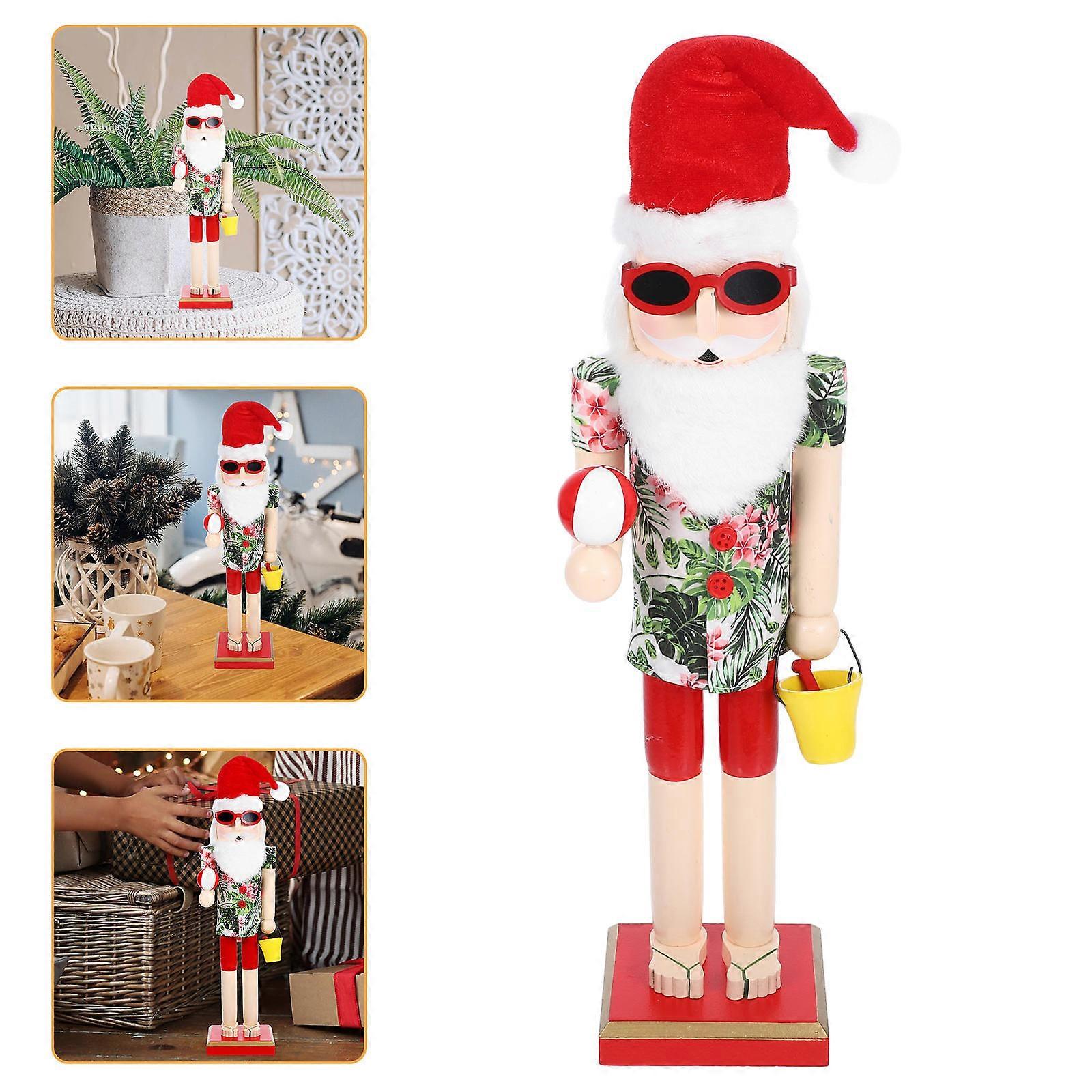Nutcrackers Christmas Decorations Wood Nutcracker for Decoration 3Pcs