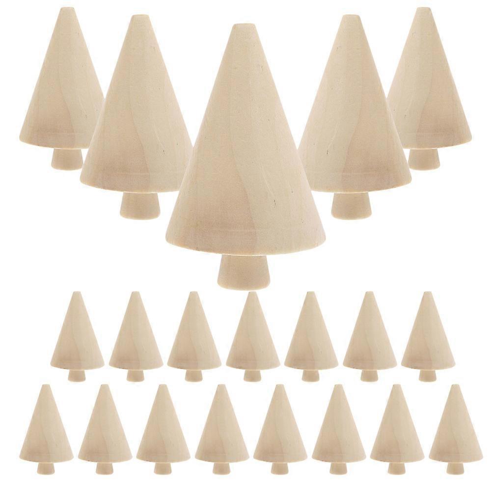 Wooden Christmas Tree Shape DIY Decoration Set Of 80 Pcs For Festivals Weddings Parties And School Activities In Khaki Color 2.8X6.6X1.7In