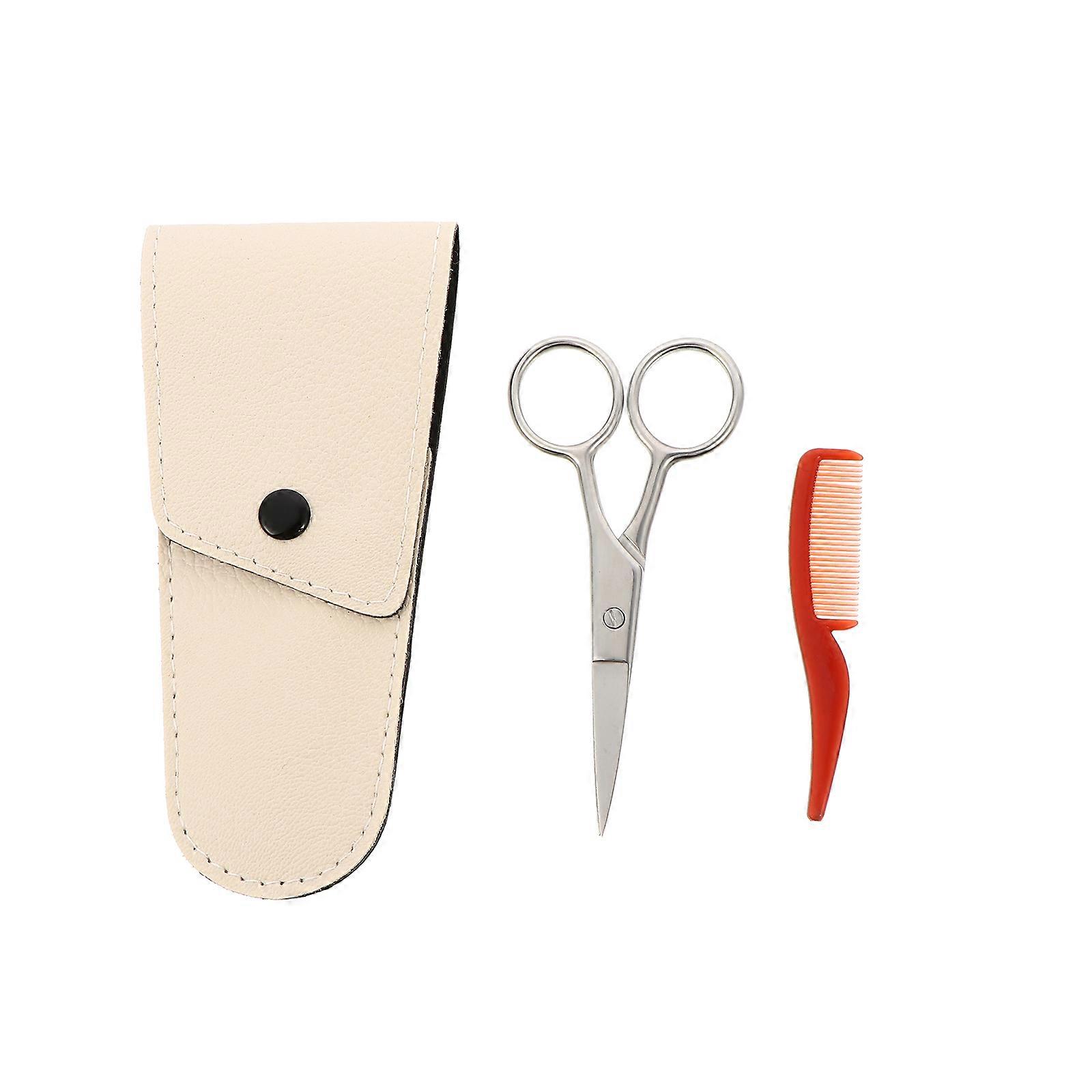 Stainless Steel Beard Scissors Beard Trimmer Kit with Comb 2Sets Included