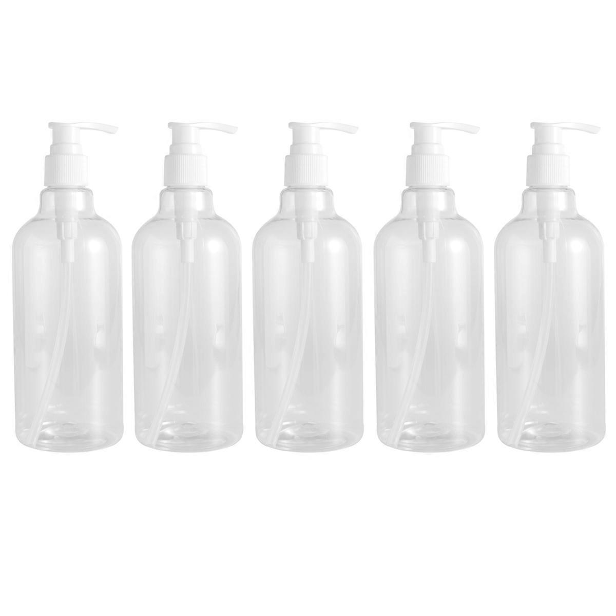 Refillable Shampoo Pump Bottles for Storage 5Pcs Transparent 500ml Plastic Bottles