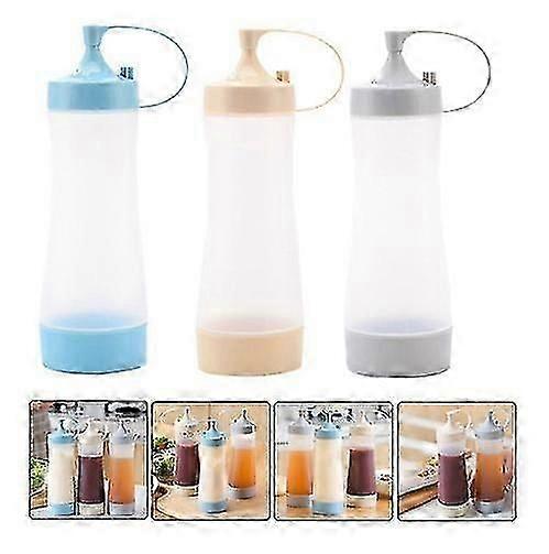 Ketchup Bottle Leak-proof Utility Bottle Blue Beige Grey (3pcs)