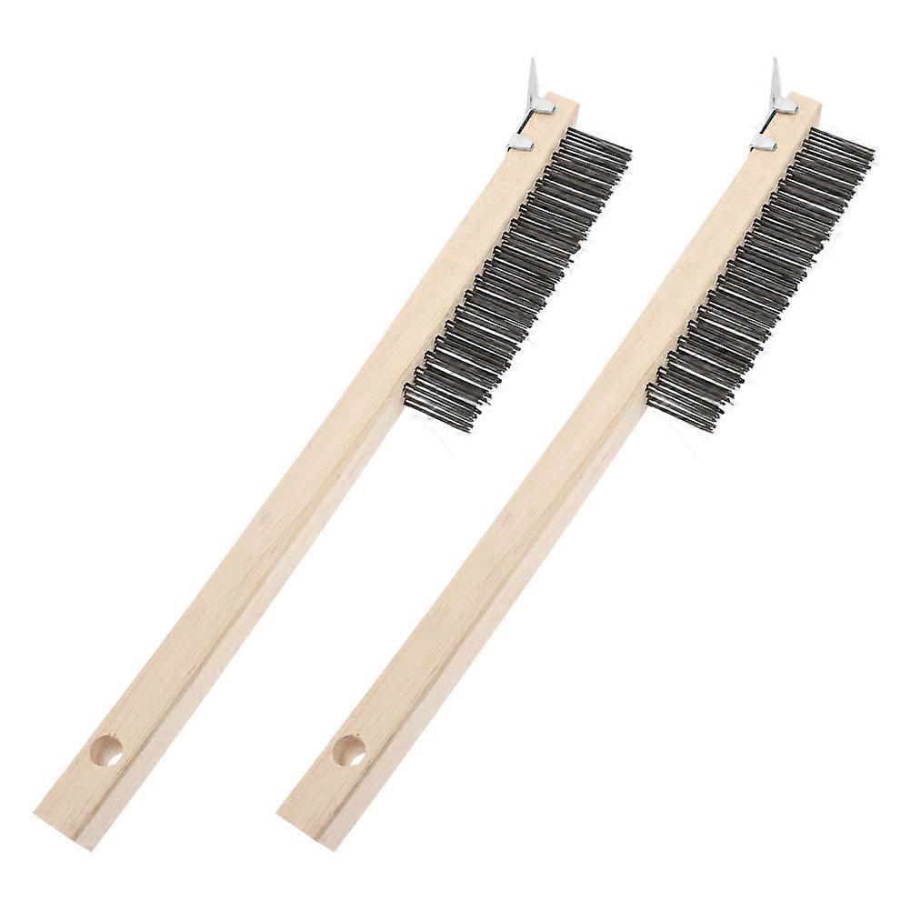 Wooden Handle Pizza Brush 10Pcs for Cleaning Multi-Functional Pizza Stone Tool