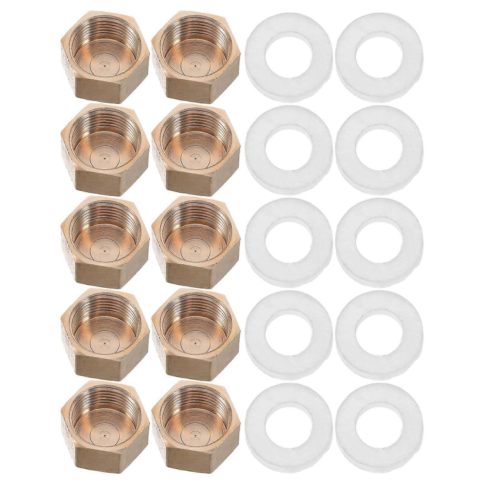 Compression Cap Internal Hexagon Threaded Socket Plug For DIY Enthusiasts Water and Gas Pipes 10Pcs
