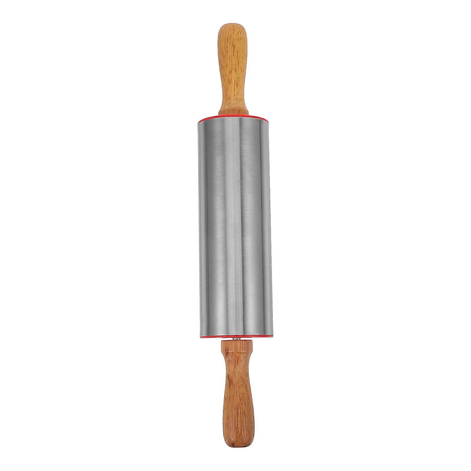 2Pcs Baking Rolling Pin Stainless Steel for Dough Roller Handles Tool