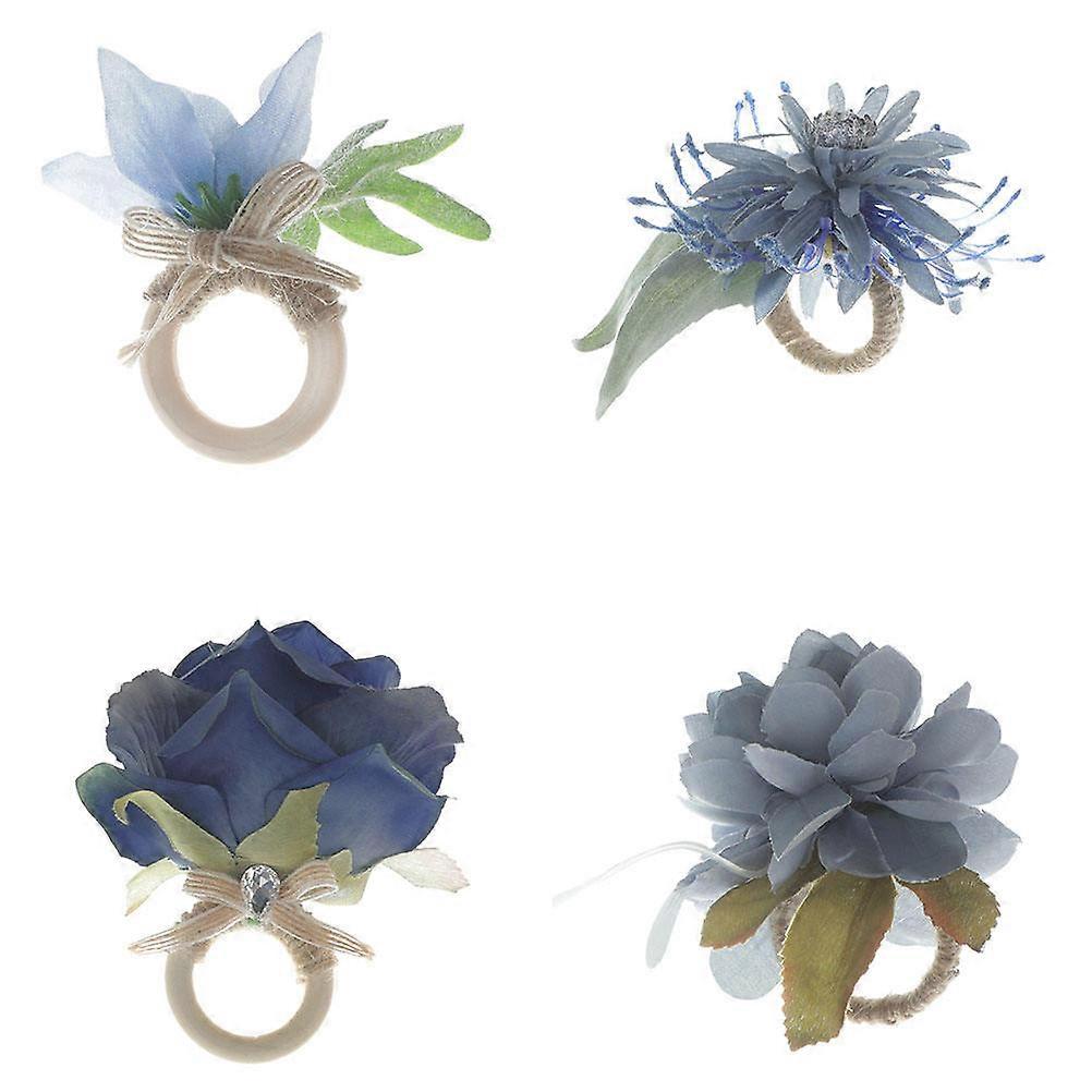 Flower Napkin Rings for Wedding Decor 8Pcs Set in Assorted Colors