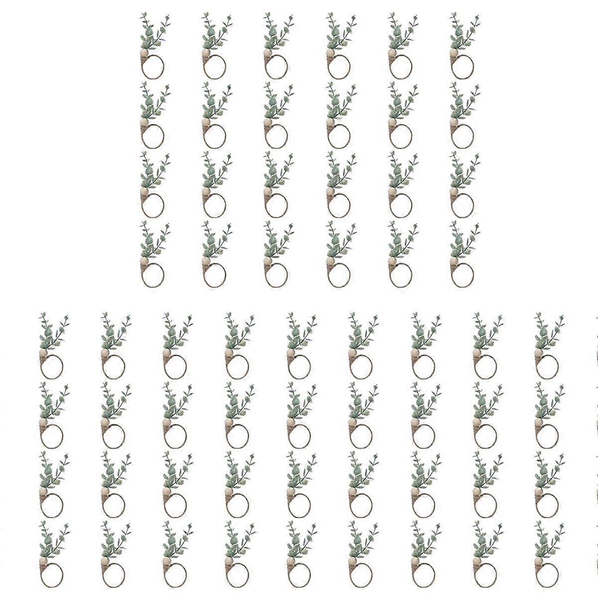 Servettringar Set med 12 rustika servettringar i eukalyptusträ