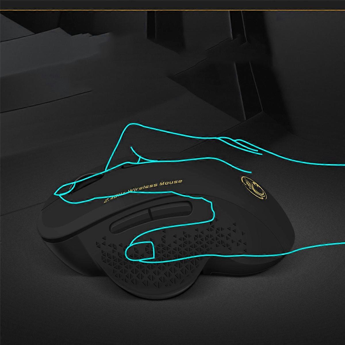  Wireless Mouse 6 Keys LED 1600 DPI Computer Charge Mouse