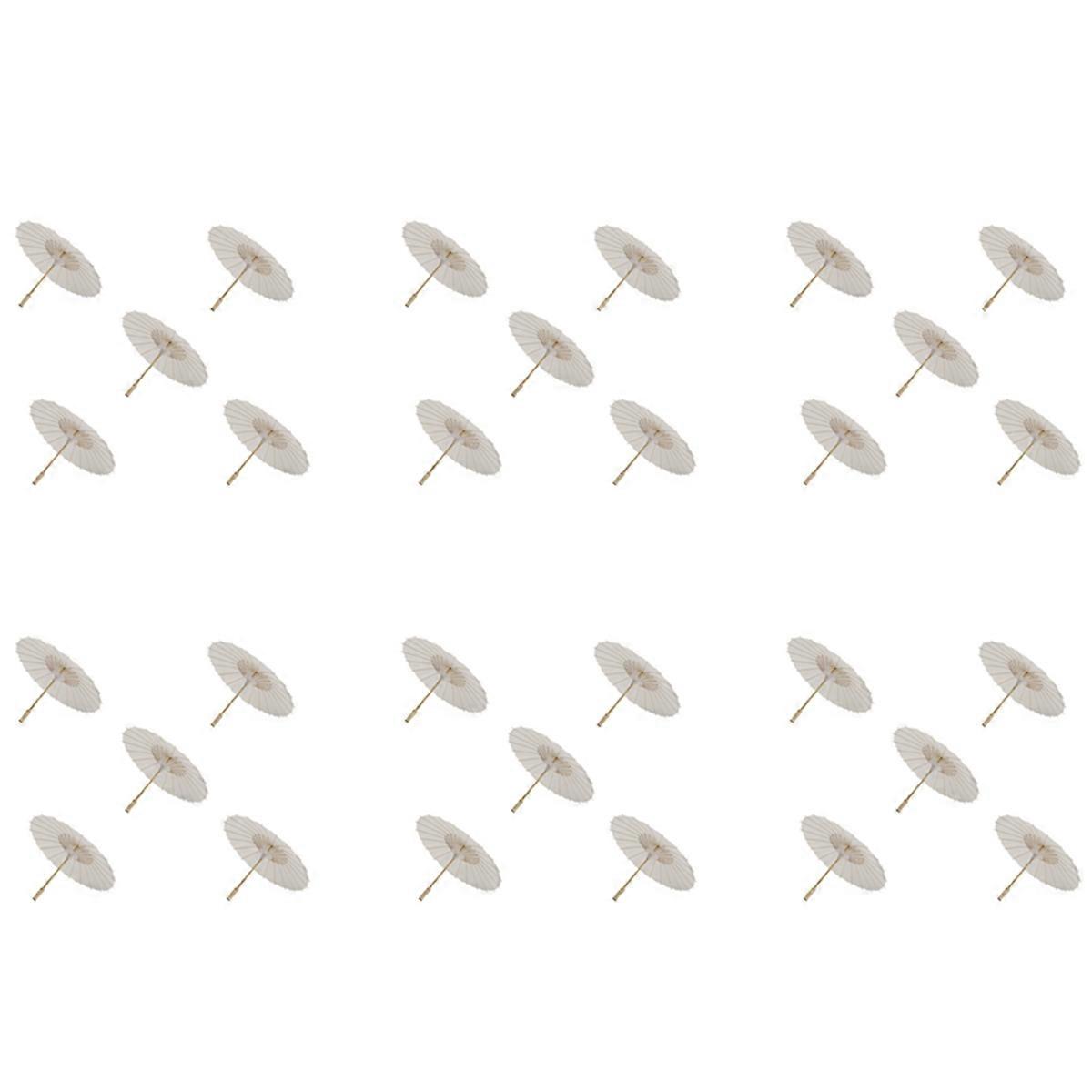 5PCS Sombrilla de Papel 60Cm Sombrilla de Playa Blanco