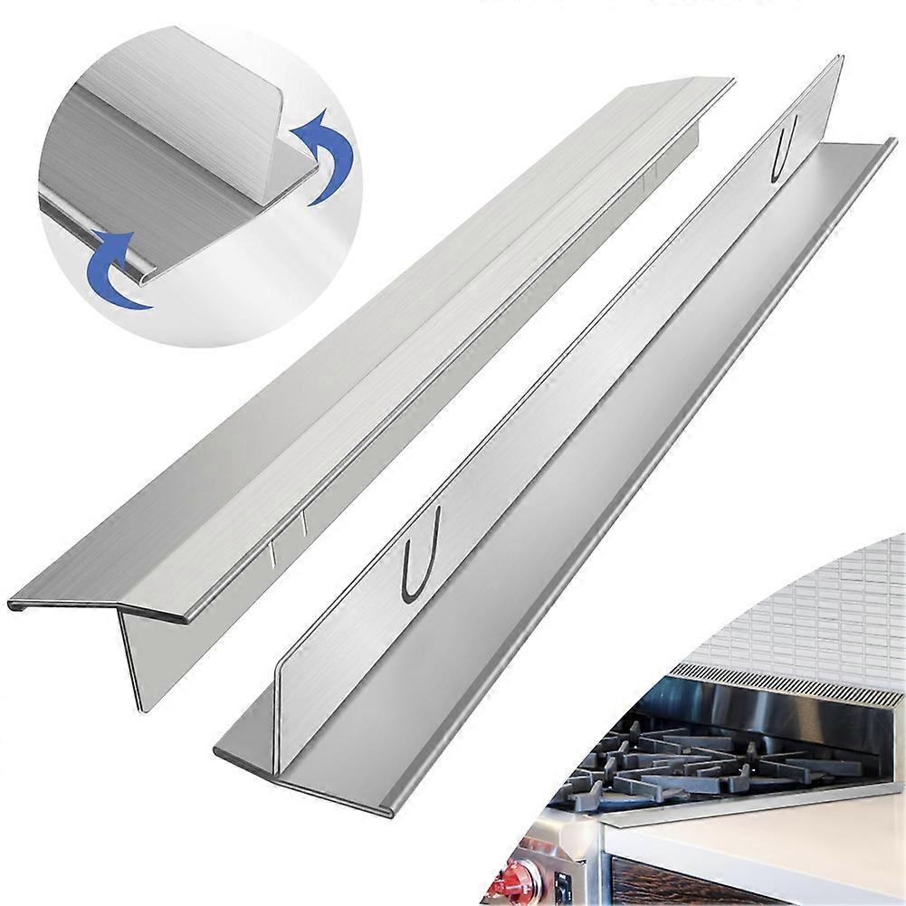 Herdabdeckungen Edelstahl 2er Pack, silber