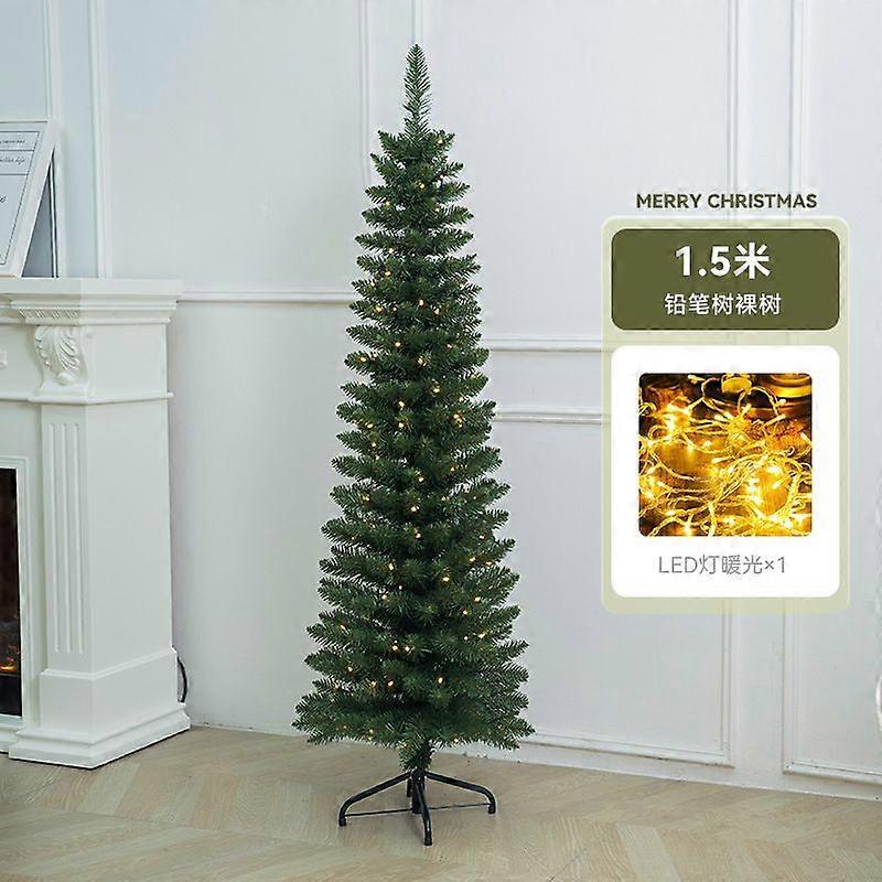 Led Pencil Christmas Tree Set Foldable Artificial Tree With Lights