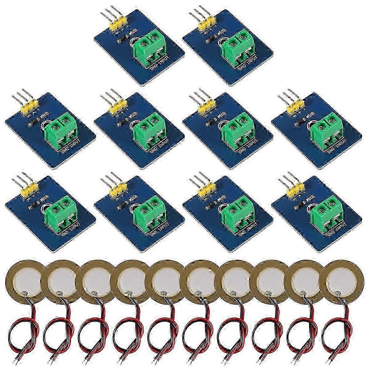 10pcs Piezoelectric Sensor Analog Ceramic Sensor Module Piezoelectricity Compatible with DIY KIT