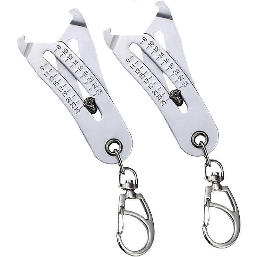 Thread Size Checker Keychain Portable, Inch And Metric Nut And Bolt Size Verification Tool, Hand Measuring, 2Pack