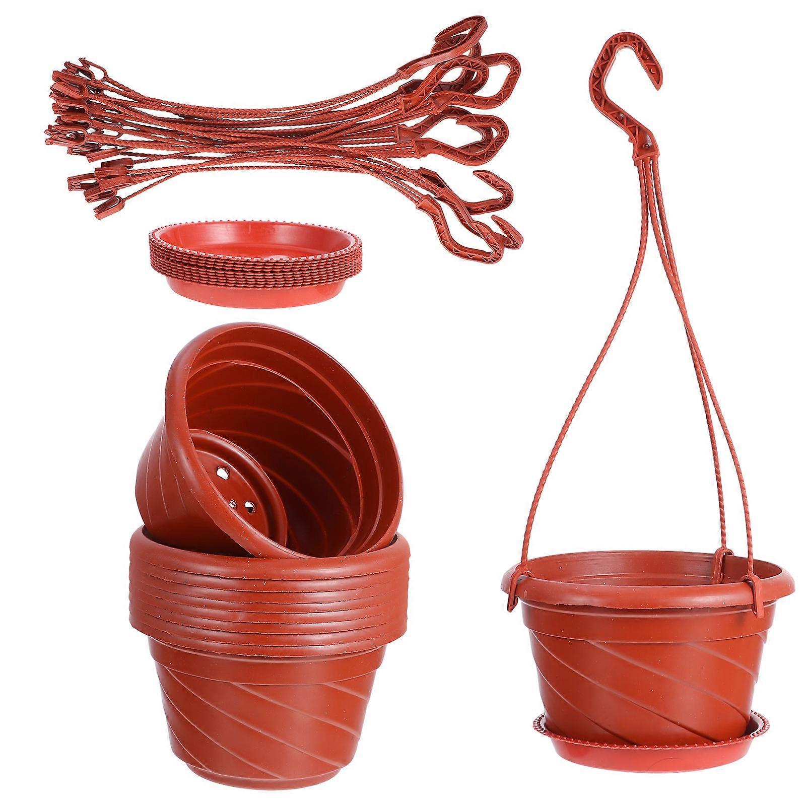Garden Planter Hanging Flower Pot Made of Plastic for 20Sets Red
